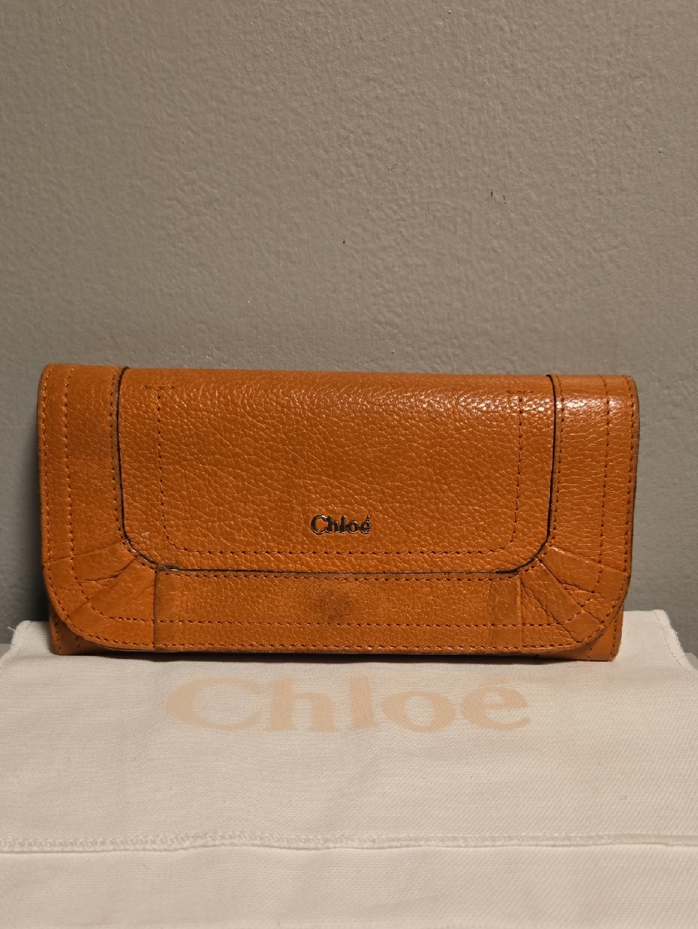 Chloe Tan Leather Long Wallet